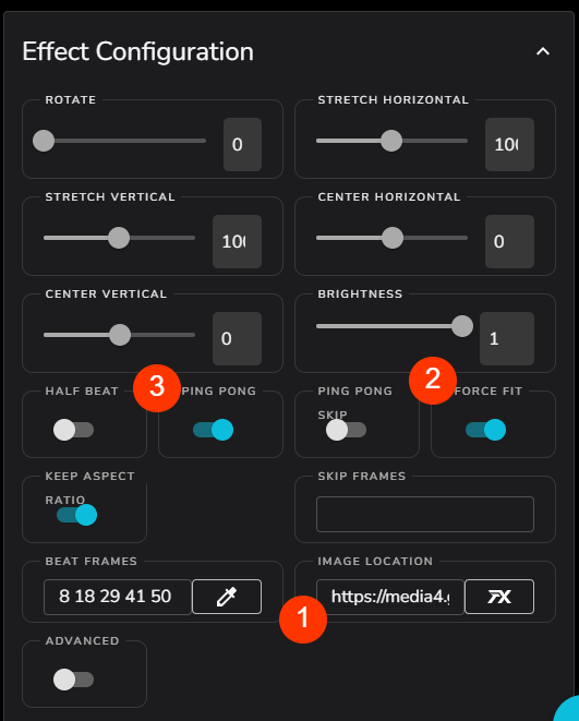 Setting the image location and options