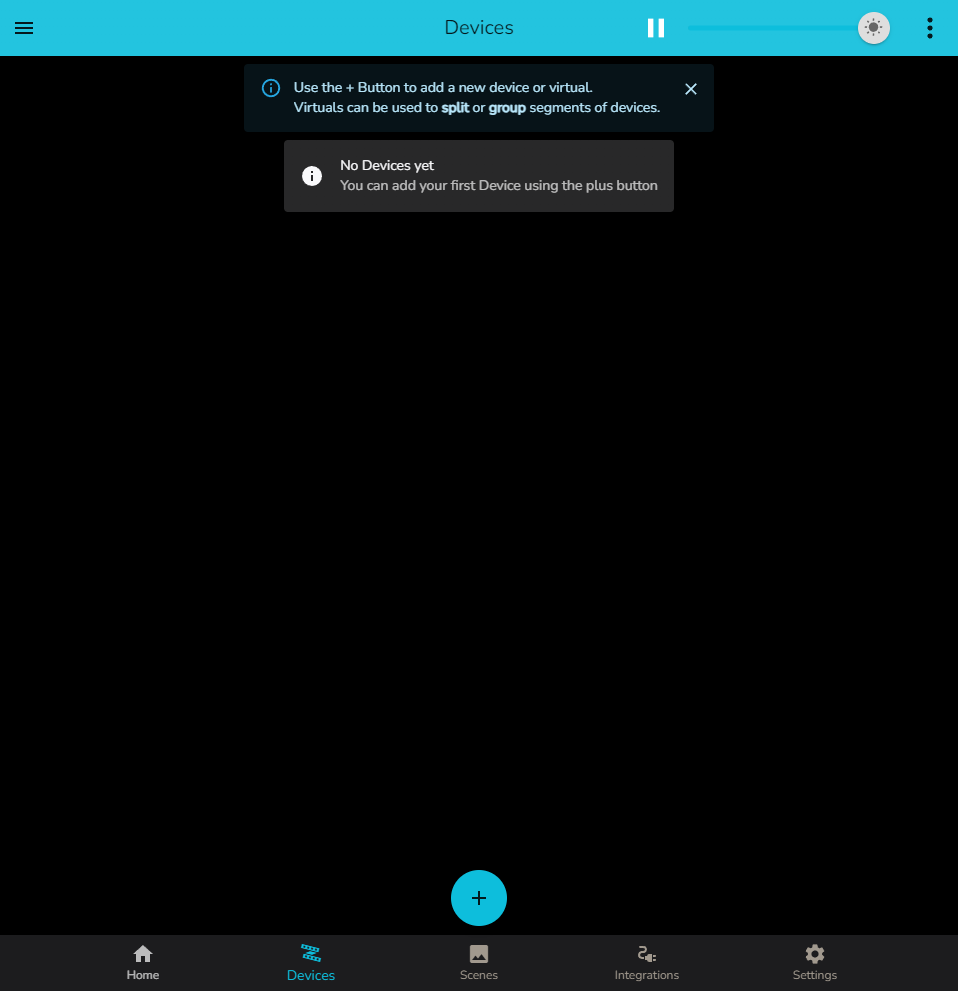 Empty devices page