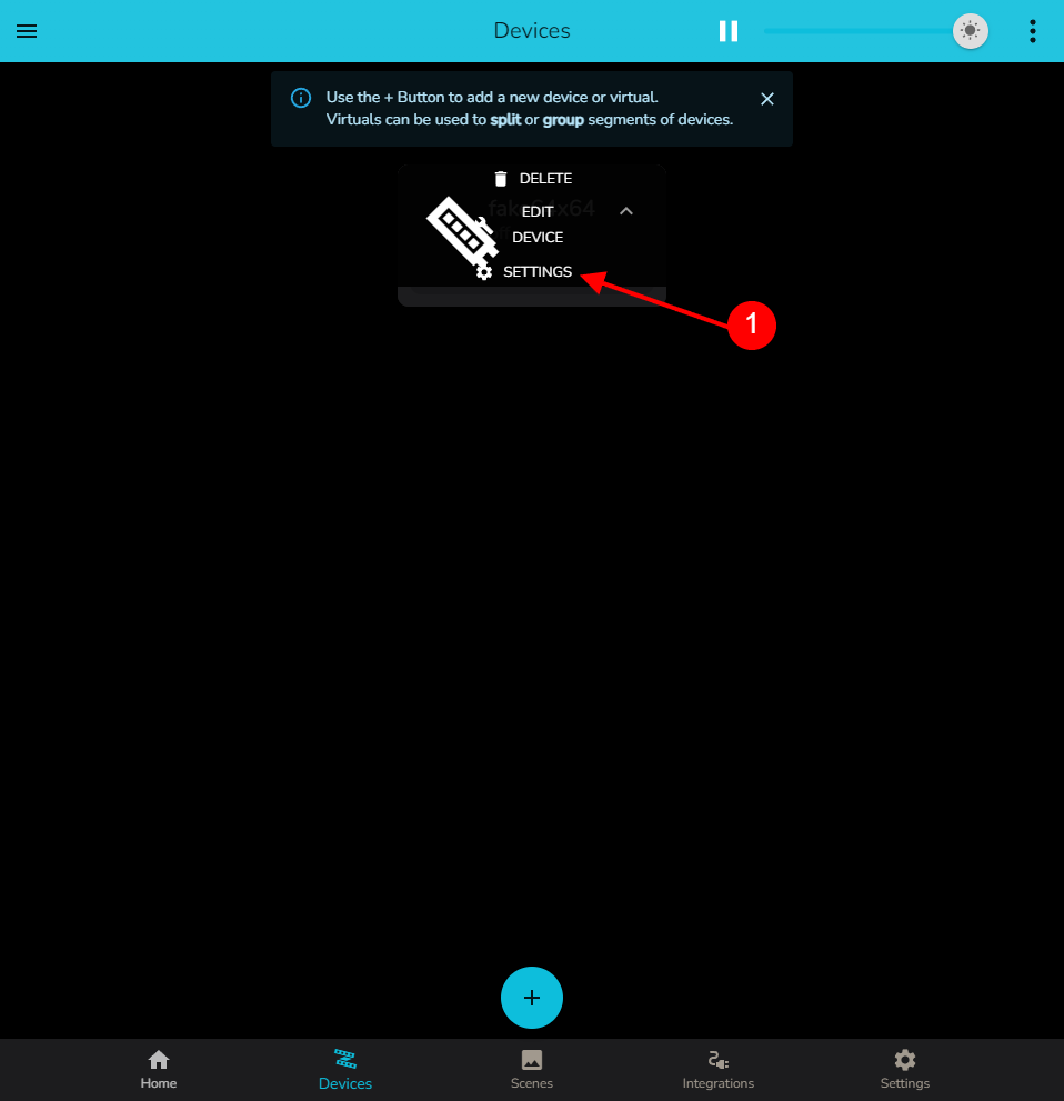 Accessing device settings