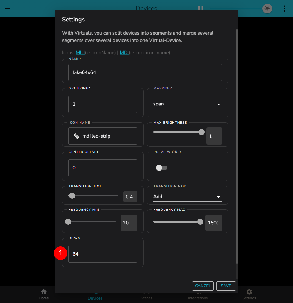 Setting the number of rows