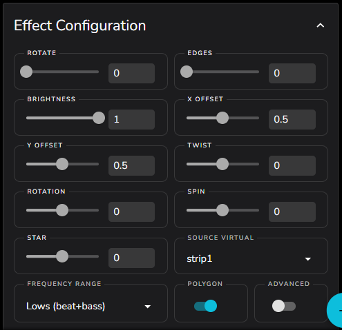 Radial settings