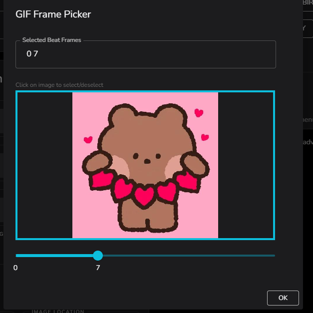 Frame 7 marked as a beat frame