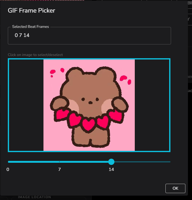 Frame 14 marked as a beat frame