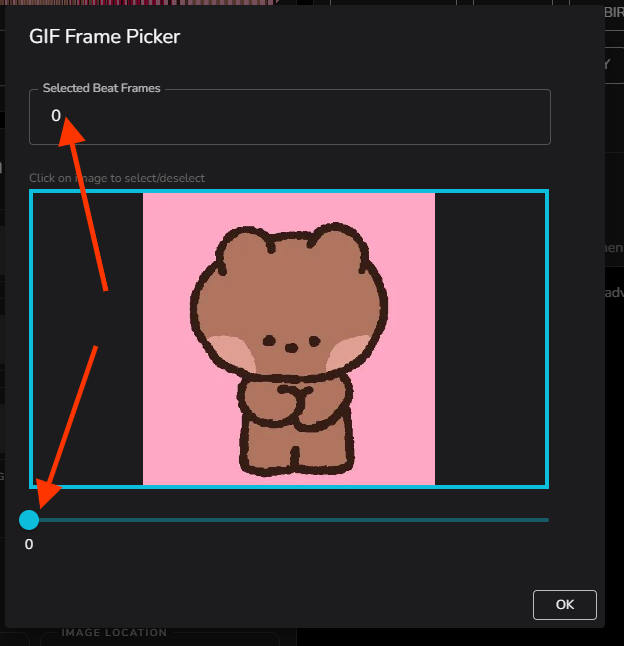 Frame 0 marked as a beat frame