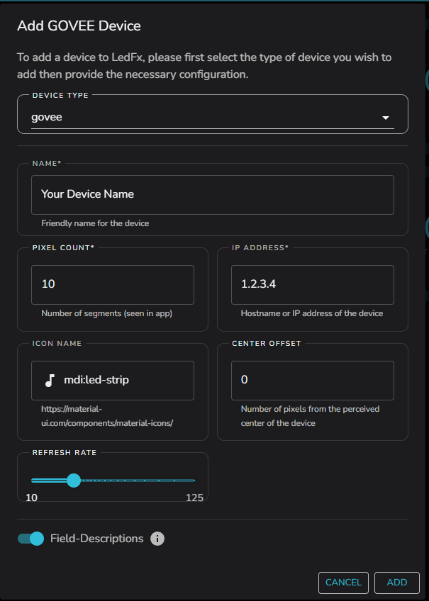 Adding a device